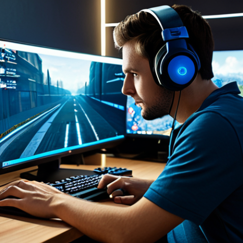 A focused gamer, fully clothed in comfortable, modest casual wear, sits intently at a desk in a modern, well-lit gaming room. Their eyes are fixed on a large monitor displaying a scene from a tactical video game, where a subtle, flickering light emanates from a hidden wall section in a dark, industrial environment. The gamer's expression shows a mix of curiosity and an 'aha!' moment of discovery, suggesting they've just noticed something extraordinary. The room is tidy and professional, with a gaming headset resting nearby. The overall image is a professional close-up. perfect anatomy, correct proportions, natural pose, well-formed hands, proper finger count, natural body proportions, high-quality, safe for work, appropriate content, fully clothed, modest, family-friendly.