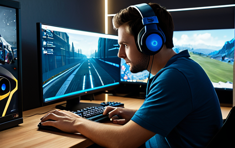 A focused gamer, fully clothed in comfortable, modest casual wear, sits intently at a desk in a modern, well-lit gaming room. Their eyes are fixed on a large monitor displaying a scene from a tactical video game, where a subtle, flickering light emanates from a hidden wall section in a dark, industrial environment. The gamer's expression shows a mix of curiosity and an 'aha!' moment of discovery, suggesting they've just noticed something extraordinary. The room is tidy and professional, with a gaming headset resting nearby. The overall image is a professional close-up. perfect anatomy, correct proportions, natural pose, well-formed hands, proper finger count, natural body proportions, high-quality, safe for work, appropriate content, fully clothed, modest, family-friendly.